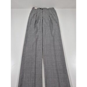 VTG Racquet Club Dress Pants Mens 32x36 Gray Plaid Wool Pleated Classic Formal
